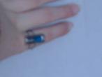 Daiktas &#039;sidabrinis&#039; žiedas su mėlyna akute
