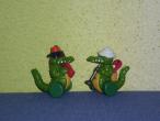 Daiktas 62. Kinder siurprizo (surprise) kolekcines figureles: krokodilai ant ratuku