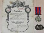 Daiktas latvija medalis,kokarda,dokumentas