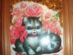 Daiktas idėja Valentino dienai - paveikslėlis su gintarais, su kačiukais