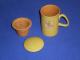 Gelsvos spalvos keramikinis puodelis su sieteliu kavai ar arbatai Kėdainiai - parduoda, keičia (2)