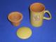Gelsvos spalvos keramikinis puodelis su sieteliu kavai ar arbatai Kėdainiai - parduoda, keičia (3)