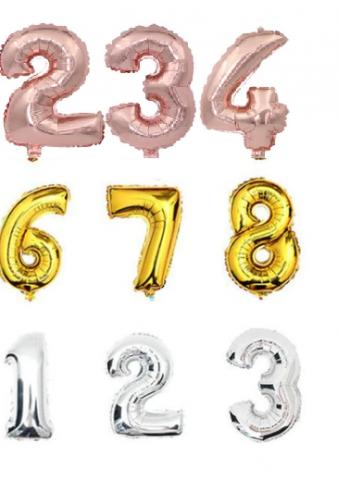 Daiktas Folinis balionas skaičius aukso, sidabro, rosegold spalvos 40"