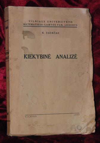 Daiktas Lietuviška knyga Kiekybinė analizė, Daukšas, Vilnius, 1941