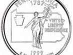 Daiktas United States Of America quarter dollar pennsylvania 1787