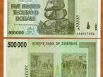 Daiktas Zimbabvės banknotas 500 000 dolerių