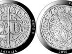 Daiktas 2015 m. Latvijos 5 eurų sidabrinė moneta skirta Livonijos ordinui