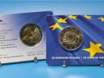 Daiktas 2015 m. Latvijos 2 eurų moneta skirta ES vėliavos 30-mečiui kortelėje