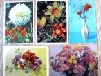Daiktas Sovietiniai atvirukai su gėlėmis neužrašyti