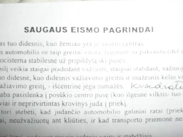 Daiktas saugaus eismo pagrindai