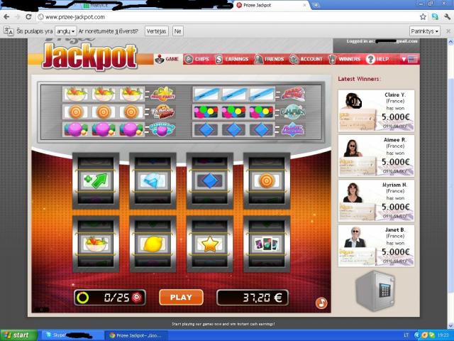 Daiktas PrizzeJackpot Acoount