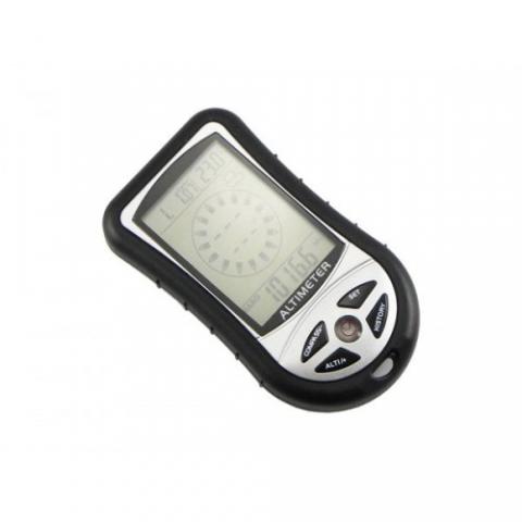 Daiktas  8 in 1 funkcijos: skaitmeninis altimetras, barometras, kompasas, orų prognozės, laikas, kalendorius, termometras, foninis apšvietimas