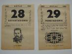 Daiktas Kalendoriaus lapeliai. 1963 m. kovo 28 ir 29 d.