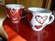 Du maži puodukai su širdelėm espresui arba karštam šokoladui Kaunas - parduoda, keičia (1)