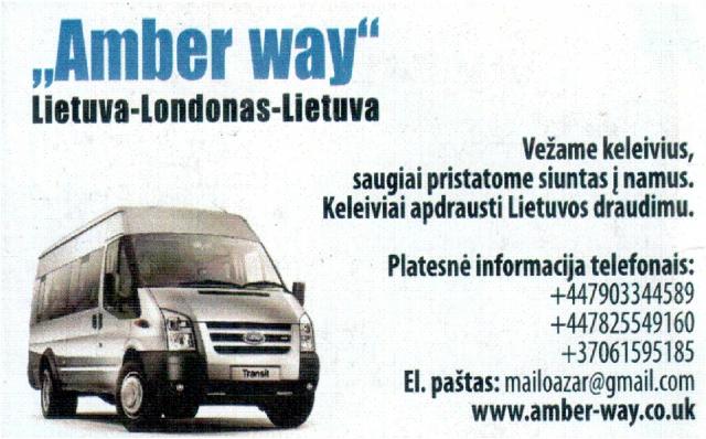 Daiktas vežame keleivius,bei siuntas Lietuva – Londonas – Lietuva...