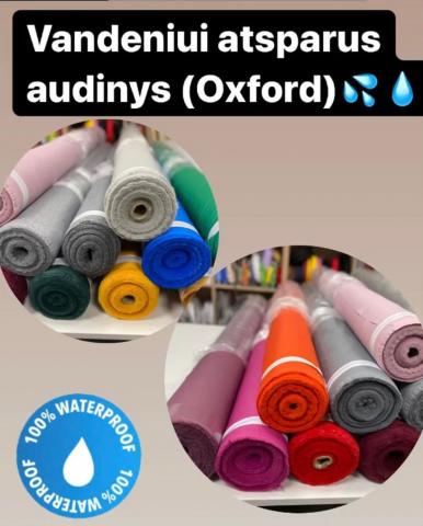 Daiktas Vandeniui atsparūs audiniai, neperšlampamas audinys