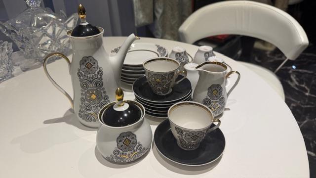 Daiktas Rygos porceliano kavos servizas Mariana paauksuotas