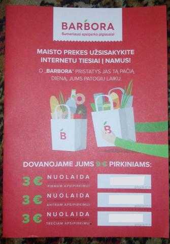 Daiktas Nuolaidos kodai apsipirkti Barbora .lt