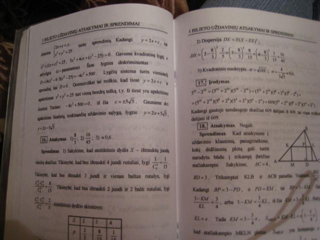 Daiktas Baigiamajam artėjant, matematika