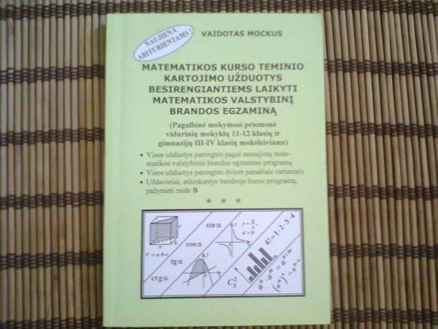 Daiktas Matematikos kurso teminio kartojimo uzduotys