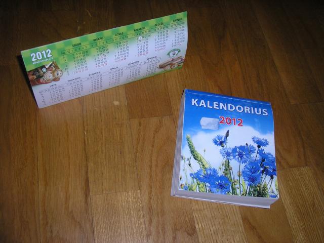 Daiktas Kalendoriai 2012