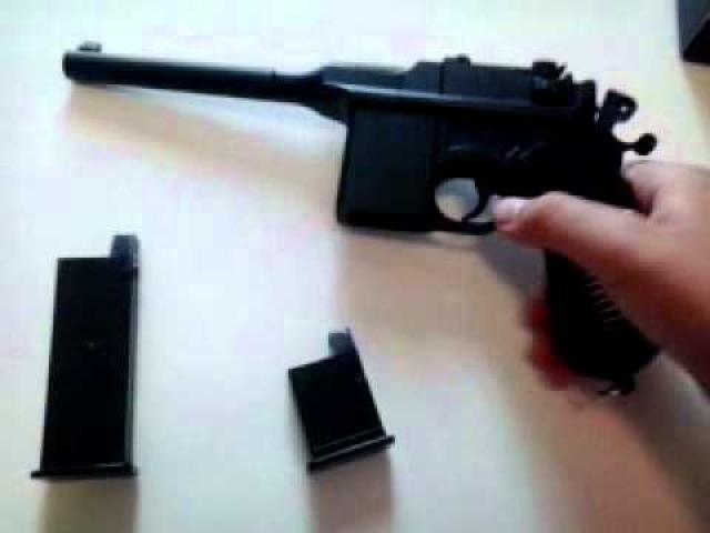 Daiktas Mauser C96 metalinė replika - šaudanti šratais - airsoft - naujas - atpigo