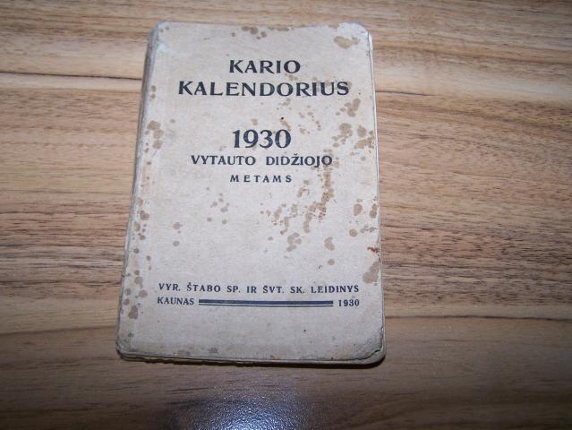 Daiktas Kario kalendoriaus knigele 1930m