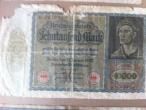 Daiktas 1922 m. 10000 Vokietijos Reichbanknotų