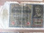 Daiktas 1922 m. 10000 Vokietijos Reichbanknotų