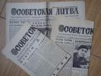 Daiktas 1977m. trys laikraščiai Sovietskaja litva