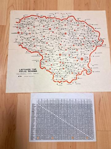 Daiktas Lietuvos kelių schema 1€