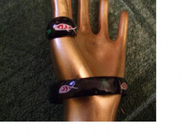 Daiktas Apyrankė+Žiedas juoda