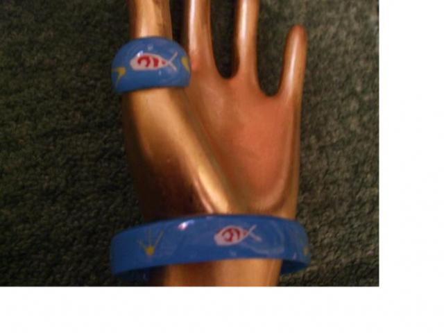 Daiktas Apyrankė+Žiedas mėlyna