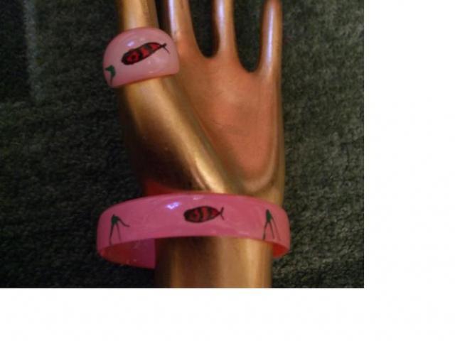 Daiktas Apyrankė+Žiedas rožinė