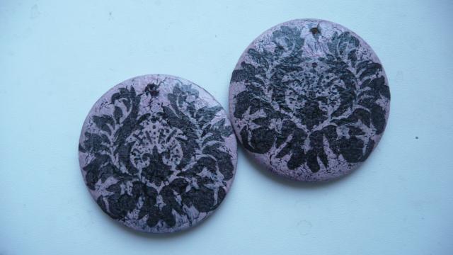 Daiktas dekupažuoti auskarai be kabliukų