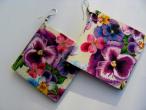 Daiktas Dekupažiniai gėlėti auskariukai