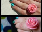 Daiktas Žiedelis " Akrilinė rožytė"