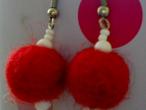 Daiktas Raudono veltinio auskarai