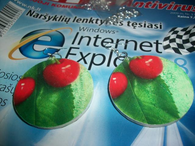 Daiktas dekupažiniai auskarai