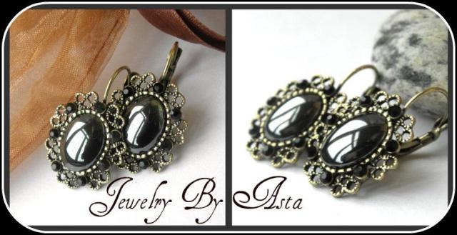 Daiktas Hematitas. Auskaru ilgis su kabliuku 3.3 cm,