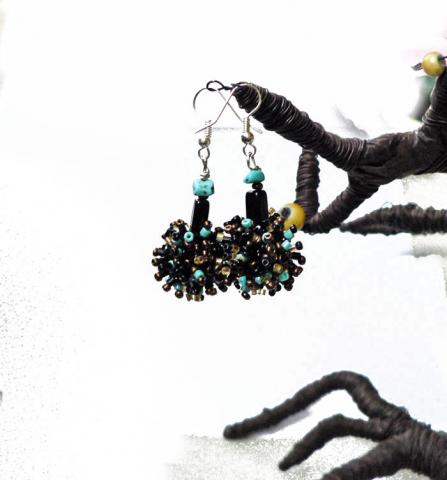 Daiktas Auskarai " Ežiukai turkis"