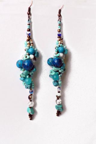 Daiktas Auskarai "Ilgi žydri"