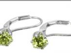 Daiktas Žalias cirkonis, sidabriniai auskarai