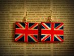 Daiktas Dekupažiniai auskarai "Didžiosios Britanijos vėliava"