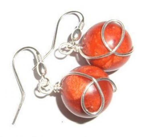 Daiktas Auskarai iš koralo