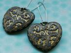 Daiktas Nauji auskarai "Rudos širdys"
