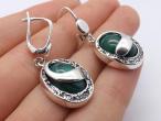 Daiktas Sidabriniai Auskarai  su Malkachitu