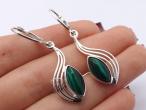 Daiktas Sidabriniai Auskarai su Malachitu