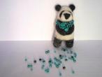 Daiktas Panda - sagė iš vilnos rankų darbo