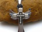Daiktas Naujas nerūdijančio plieno pakabukas Cross with crystal